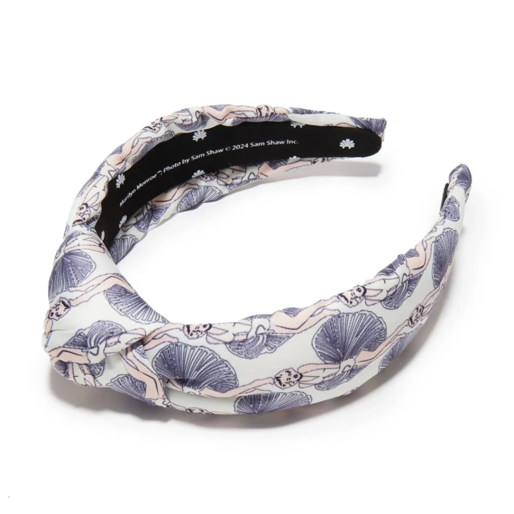 Lele Sadoughi Blue Shell Print Knotted Headband